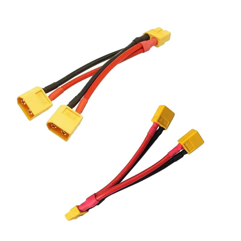 LINSYRC 3pcs XT60 Plug Parallel Battery Connector Cable 2-Males to 1-Female Adapter Splitter Y-Harness for DJI Phantom RC Mode Helicopter Quadcopter - Image 3
